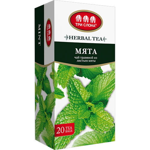 Чай травяной Мята Три Слона 20 пакетов