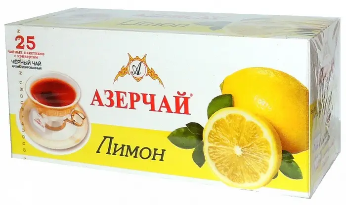 Чай чорний з лимоном АЗЕРЧАЙ  25 пакетів