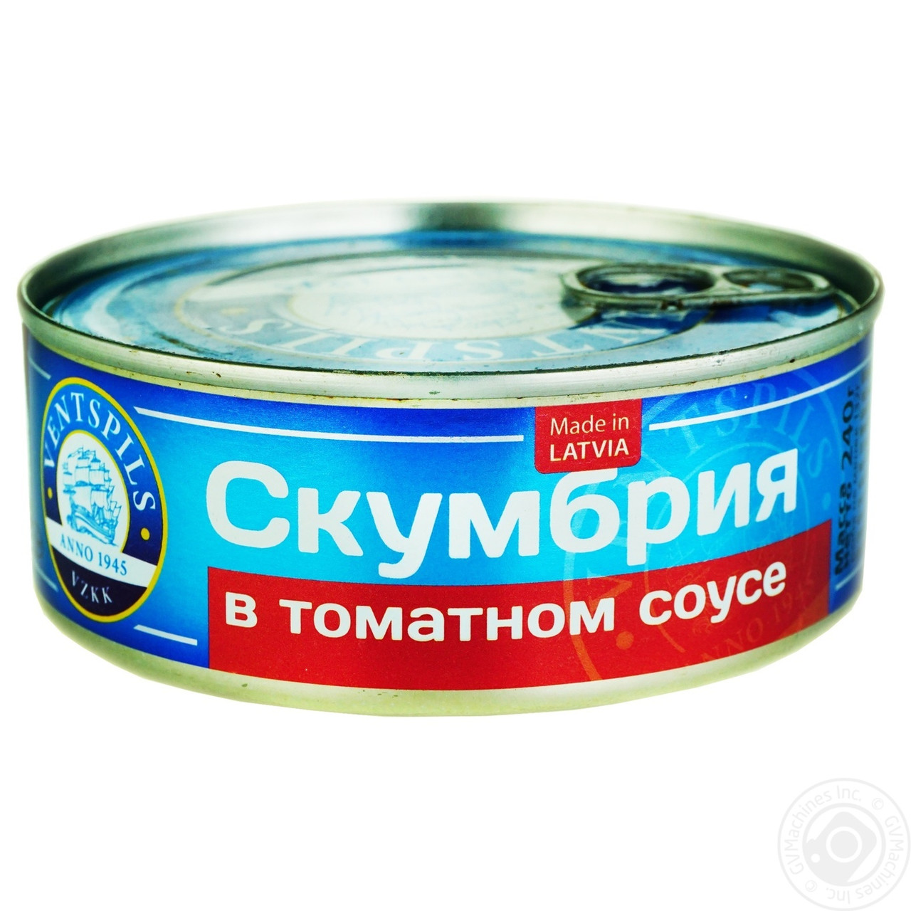 Скумбрія в томатному соусі, ключ Ventspils 240 г