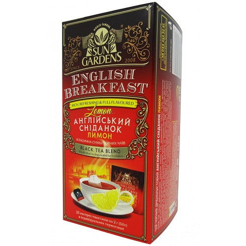 Чай SUN Gardens Английский завтрак с лимоном 25 пакетов