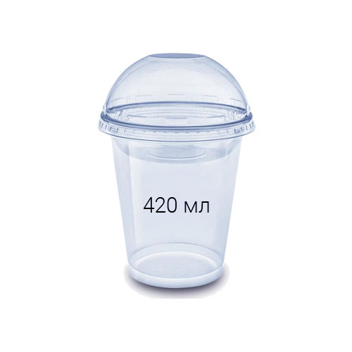 Стакан для коктейлю (стакан+кришка) 420 мл (50 шт)