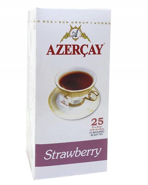 Чай чорний з ароматом полуниці АЗЕРЧАЙ 25 пакетів