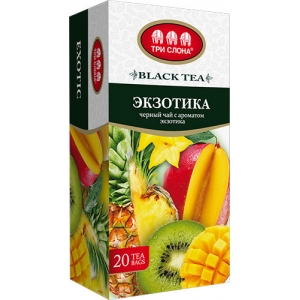Чай фруктовий чорний Екзотика Три Слони 20 пакетів