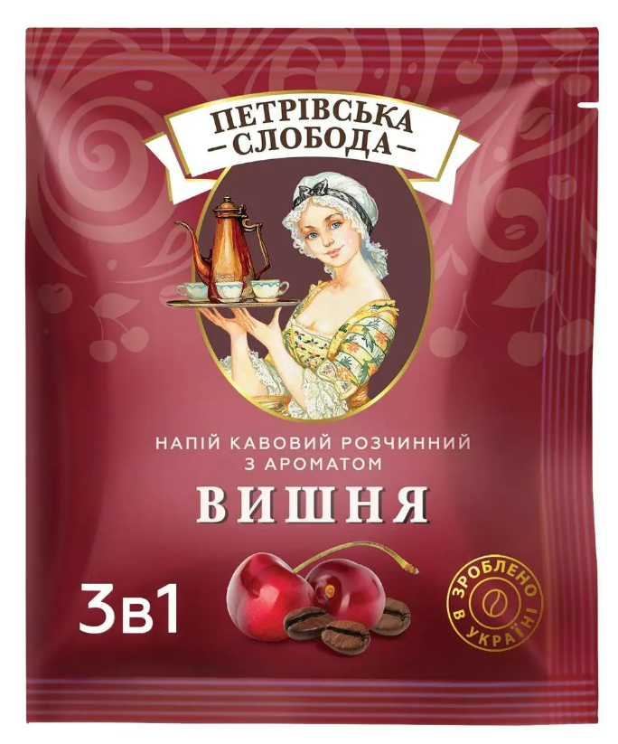 Кофейный напиток растворимый Петровская Слобода 3в1 вишня 25 пакетов