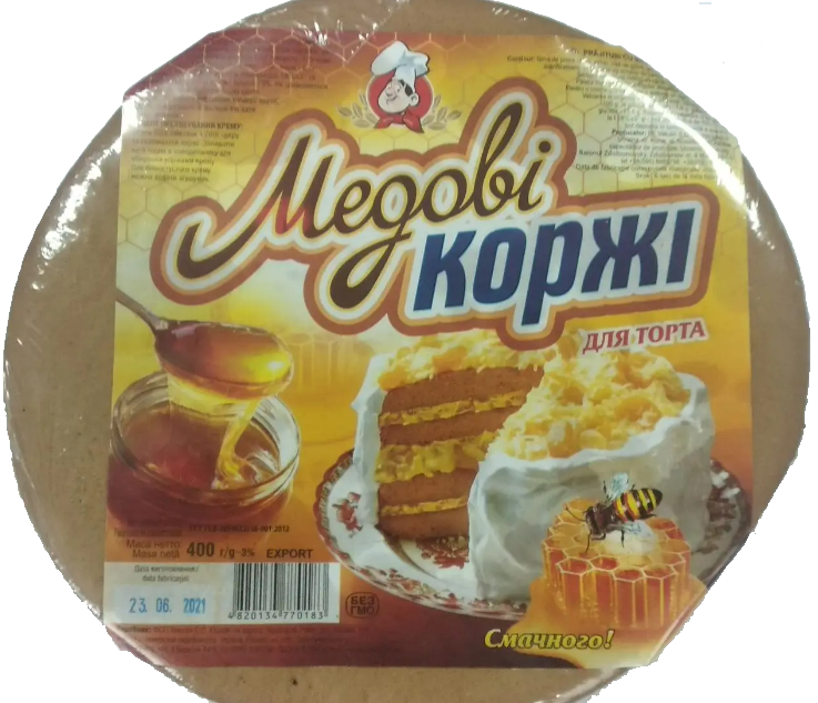 Коржи для торта медовые с орехами Кухар-Чук 400 г