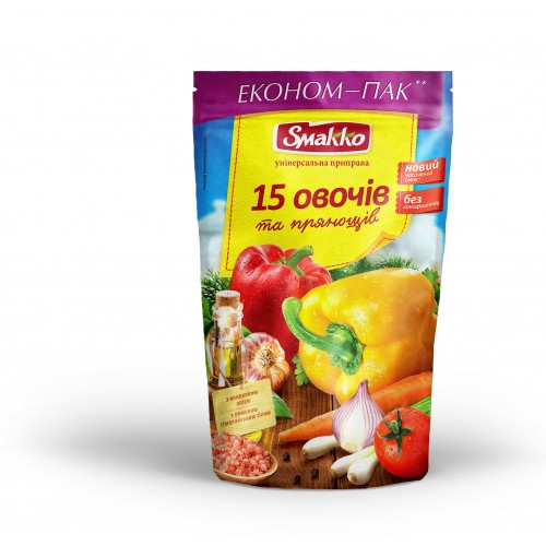 Приправа 15 овочів та пряностей Smakko 160 г