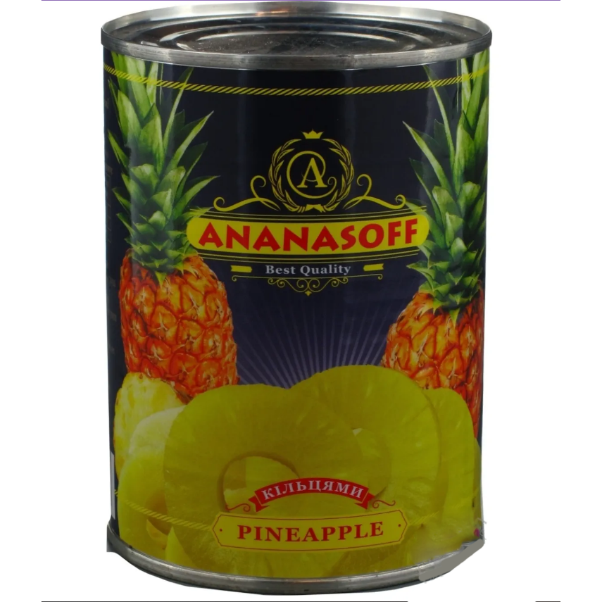 Ананасы кольцами ANANASOFF 580 мл