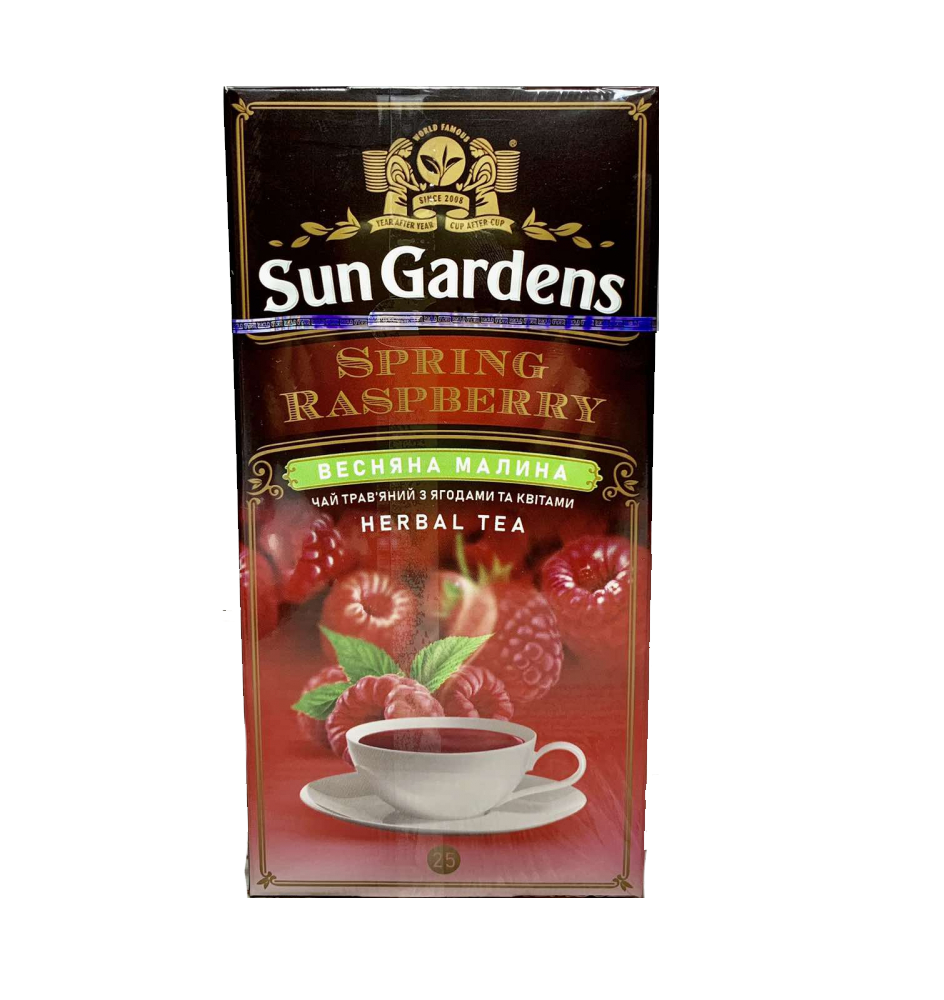 Чай Sun Gardens травяной Spring Raspberry 25 пакетиков