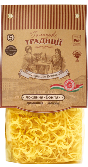 Галицькі традиції макар.вироби Локшина №5 домаш. Боніта 400г/18/ (шт)